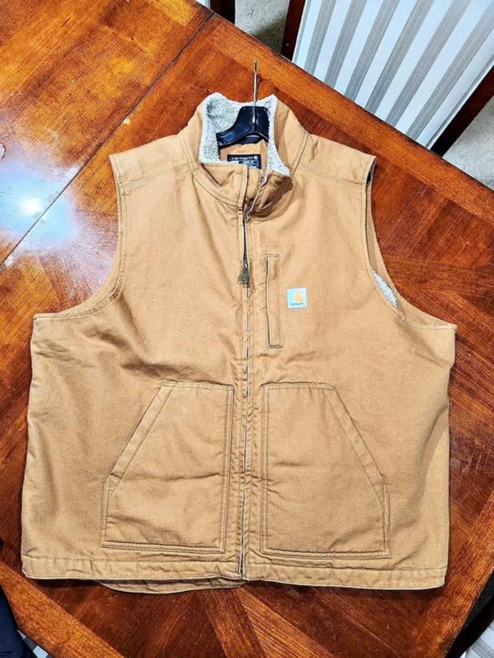 Carhartt Loose Fit Washed Duck Sherpa-Lined Mock-Neck Vest 2XL